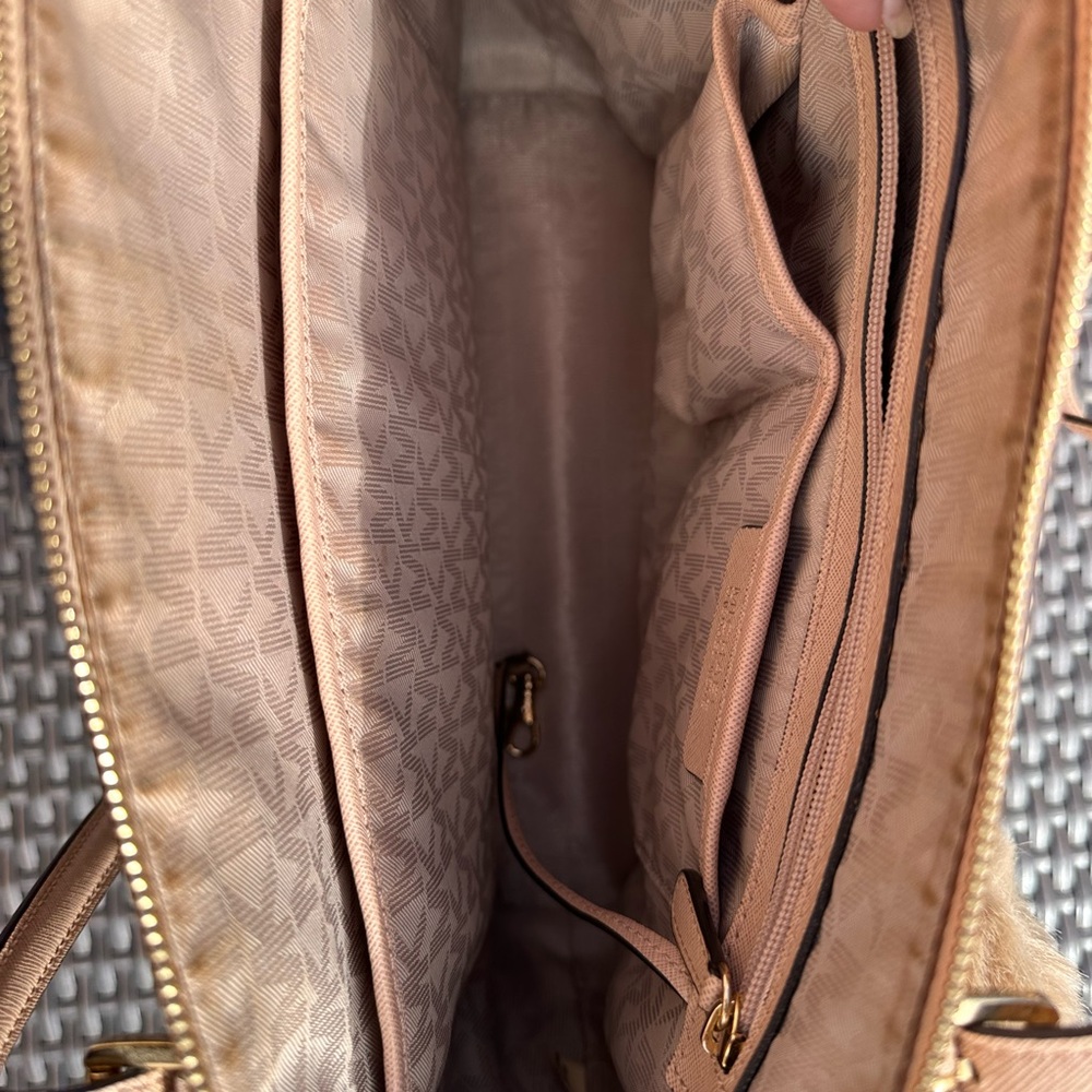 Michael Kors Beige Tote with Gold Accents - Picture 8 of 9